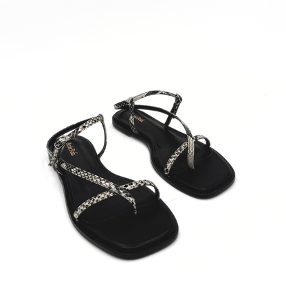 Maxy Asymmetric T-Strap Sandal - Python