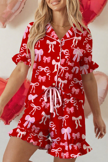 Threaded Pear Amayah Ruffled Short Sleeve Shirt