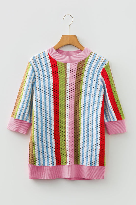 Threaded Pear Alora Knit Short Sleeve Sweater
