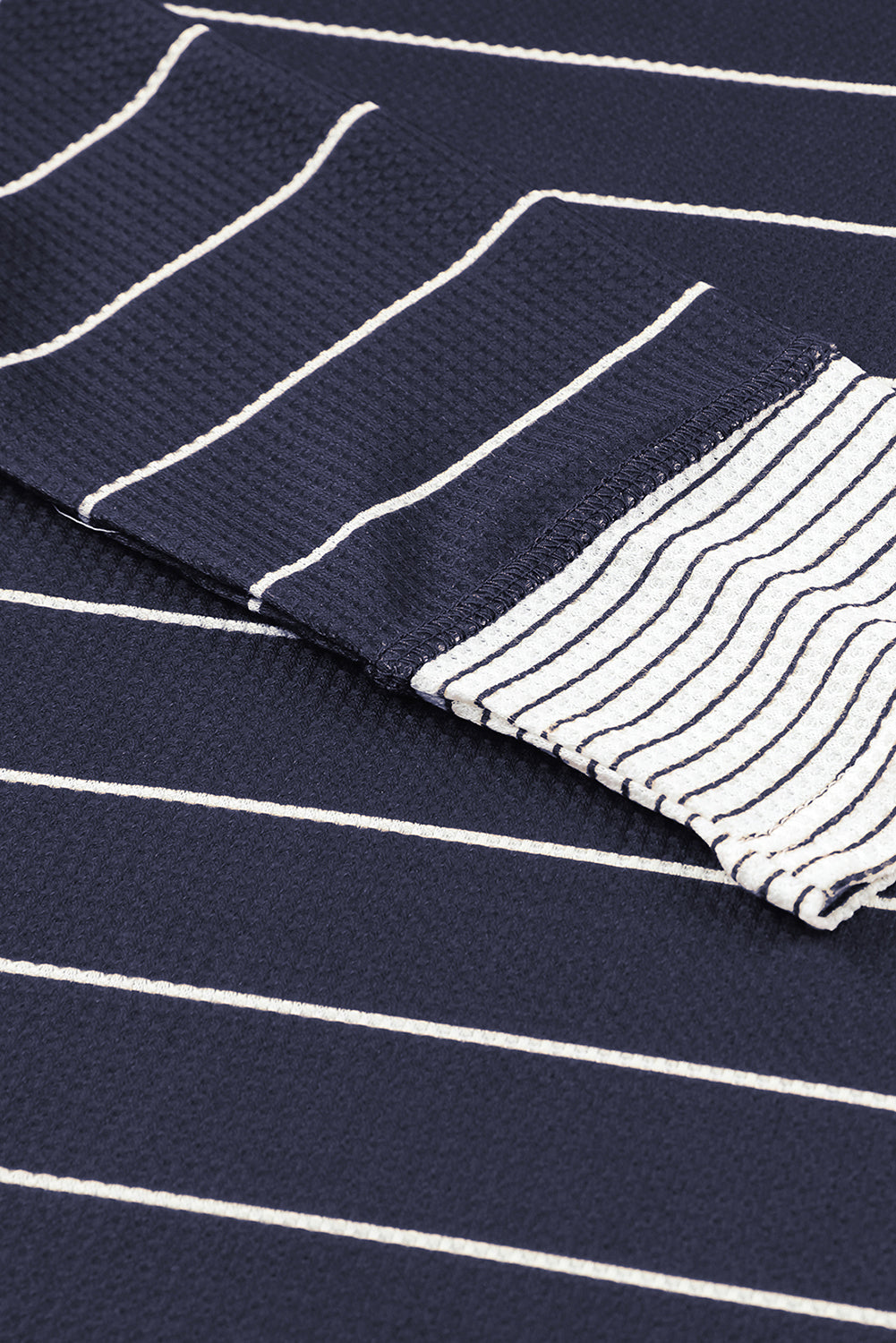Threaded Pear Simone Henley Waffle Knit Top