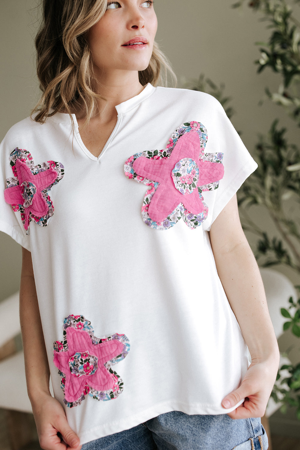 Threaded Pear Fallon Floral Dolman Sleeve Top