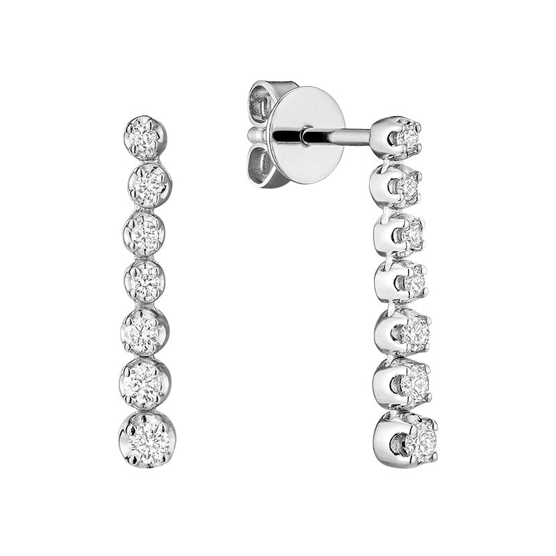14k Gold Tennis Diamond Dangle Earrings