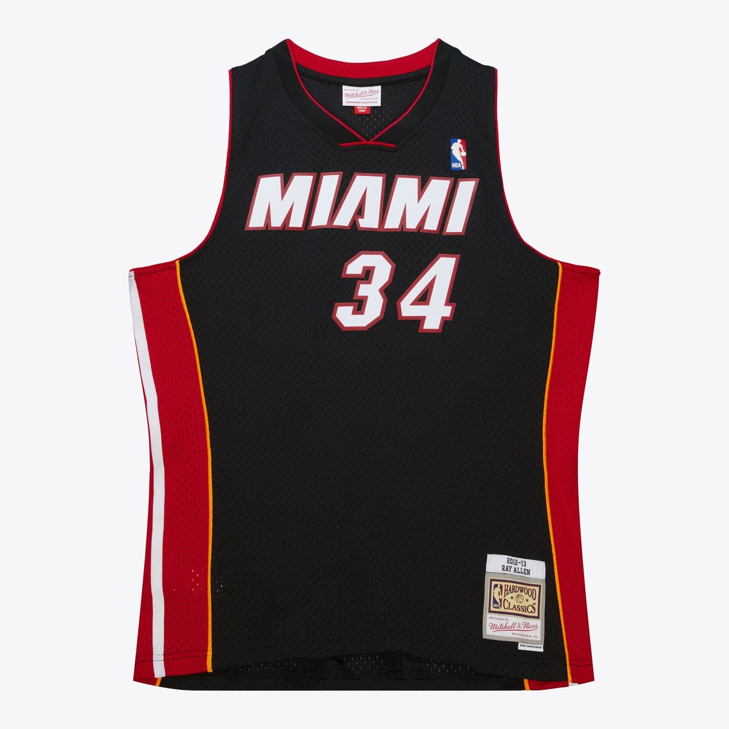 Men's Mitchell & Ness Black Jersey Heat 2012 Ray Allen