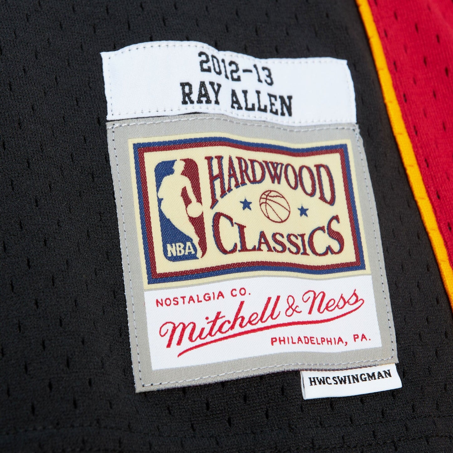 Men's Mitchell & Ness Black Jersey Heat 2012 Ray Allen