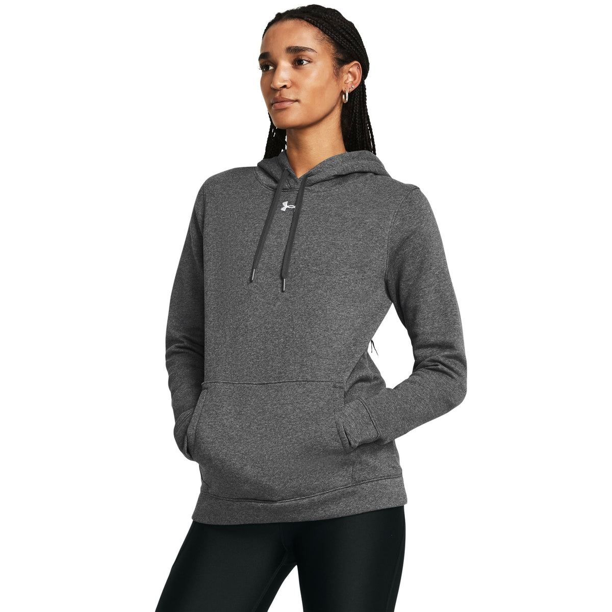 Under Armour Womens UA Hustle Fleece Hoody - Carbon Heather