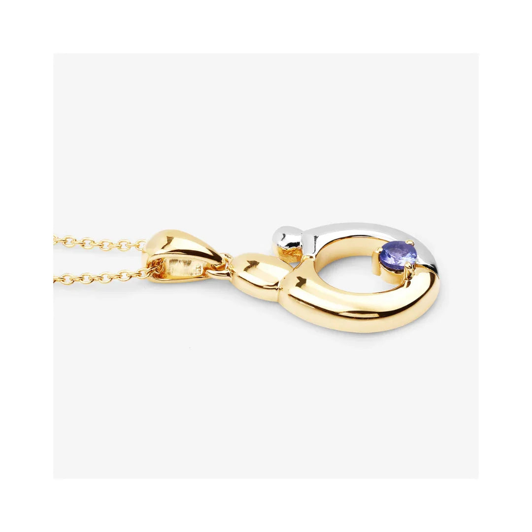 0.19 CTTW Heart Violet Tanzanite Prong Silver Mom Pendant Necklace