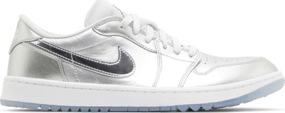Air Jordan Men's Retro 1 Low Golf 'Gift Giving Pack' - Metallic Silver/Metallic Silver/Photon Dust/White Sneakers