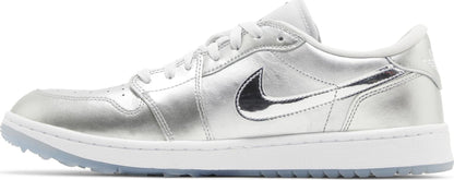 Air Jordan Men's Retro 1 Low Golf 'Gift Giving Pack' - Metallic Silver/Metallic Silver/Photon Dust/White Sneakers