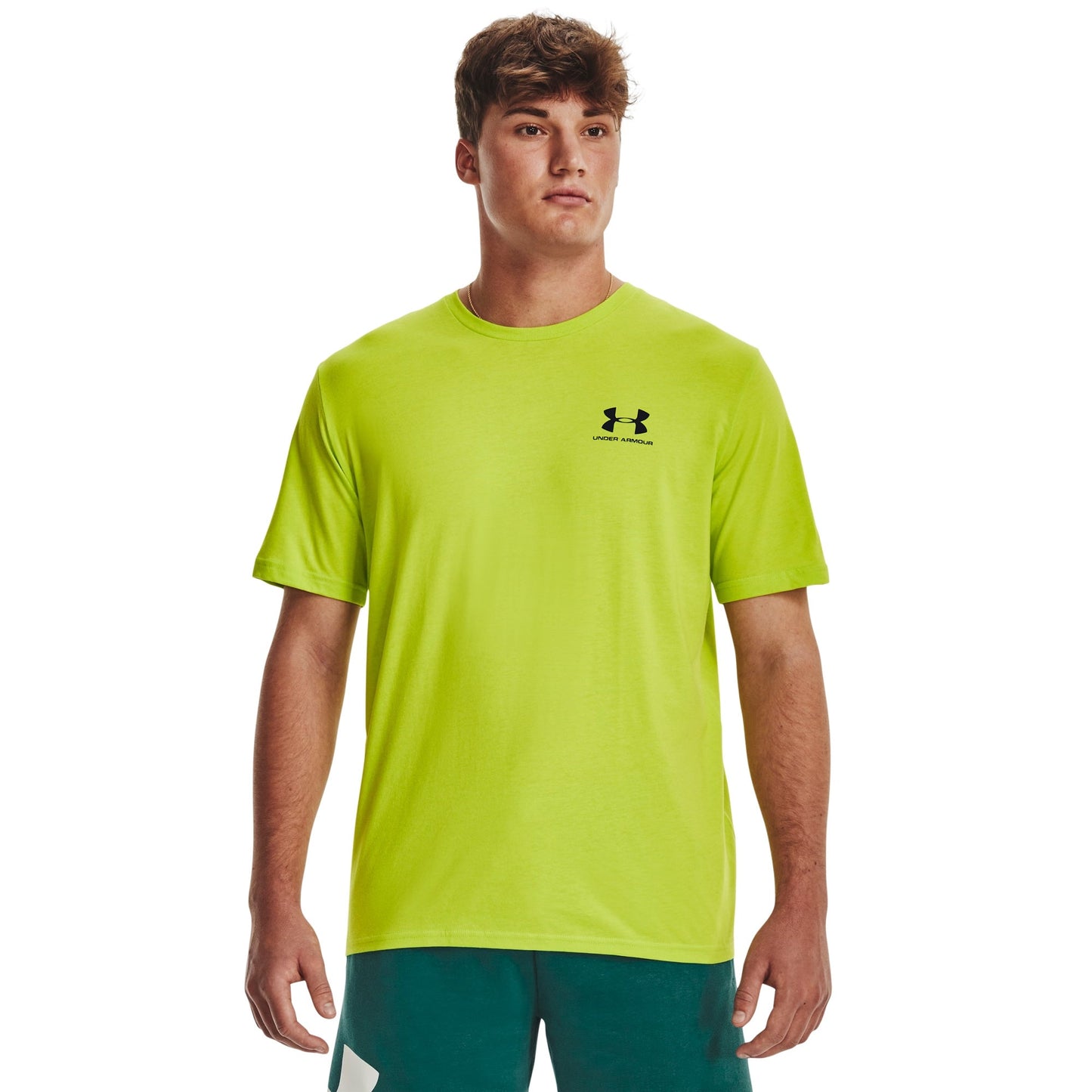 Under Armour Mens UA Sportstyle Left Chest Short Sleeve T-Shirt - Velocity/Black/Black