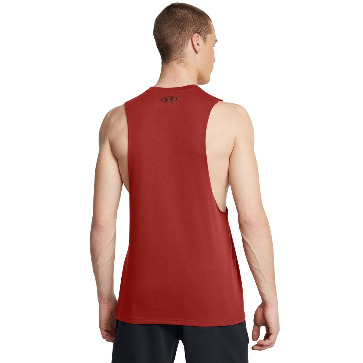 Under Armour Mens UA Left Chest Cutoff Tank Top - Marroom
