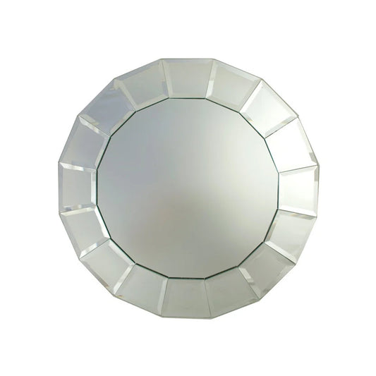 Mirror Glass Chargers 6-Piece Set 13"D Beveled Block by Jay Companies