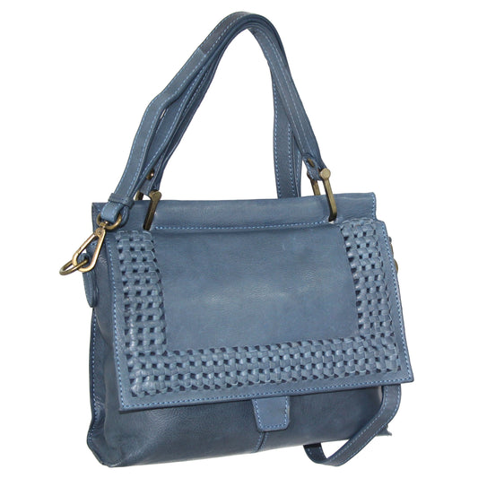 Alexis Leather Satchel in Blue