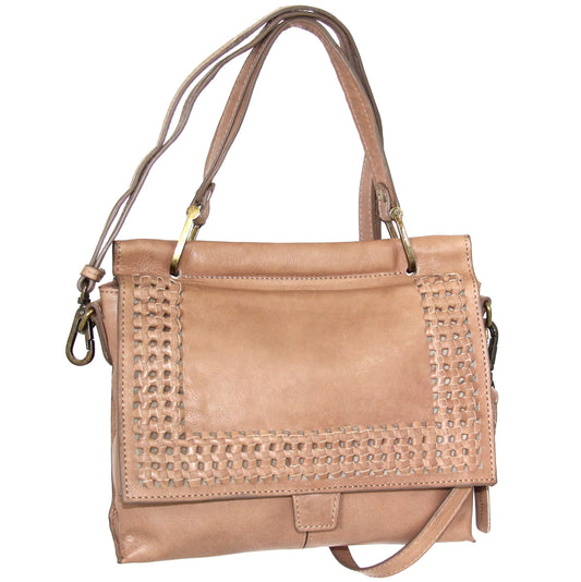 Alexis Leather Satchel in Taupe