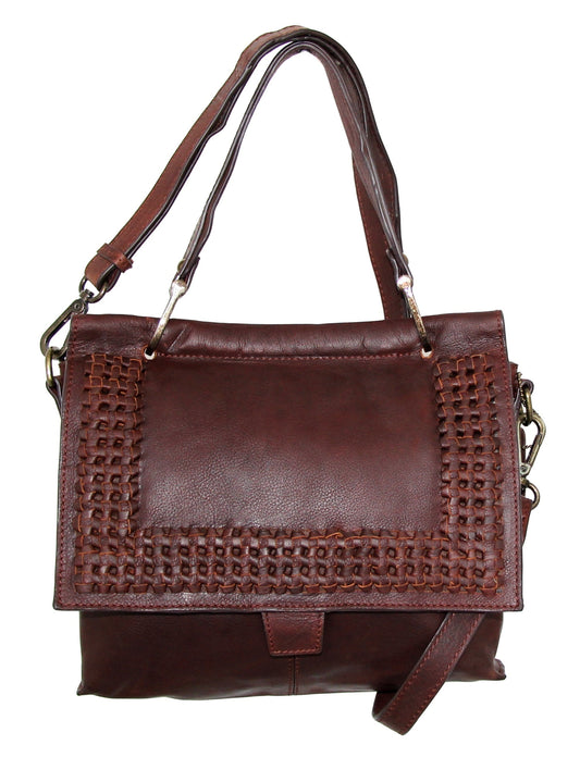 Nino Bossi Alexis Leather Satchel - Walnut