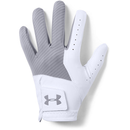 Under Armour Mens UA Left Handed Medal Golf Glove - Steel/White