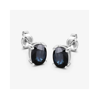 1.90 Ct Oval Blue Sapphire Prong 10K Gold Stud Earrings