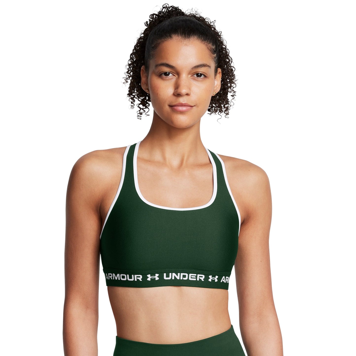 Under Armour Womens UA Mid Crossback Sports Bra - Green/Forest