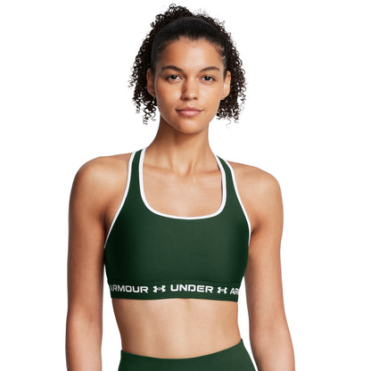 Under Armour Womens UA Mid Crossback Sports Bra - Green/Forest