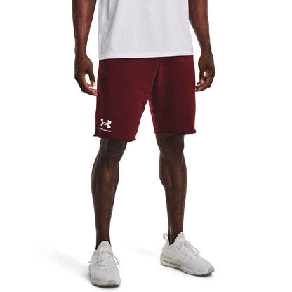 Under Armour Mens UA Rival Terry Shorts - Chestnut Red/Onyx White
