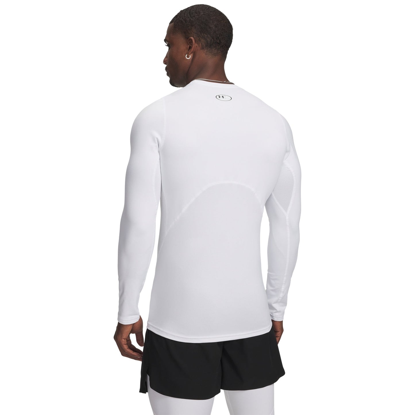 Under Armour Mens UA Coldgear Fitted Crew Running - White/Black