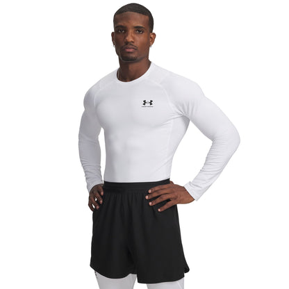 Under Armour Mens UA Coldgear Fitted Crew Running - White/Black
