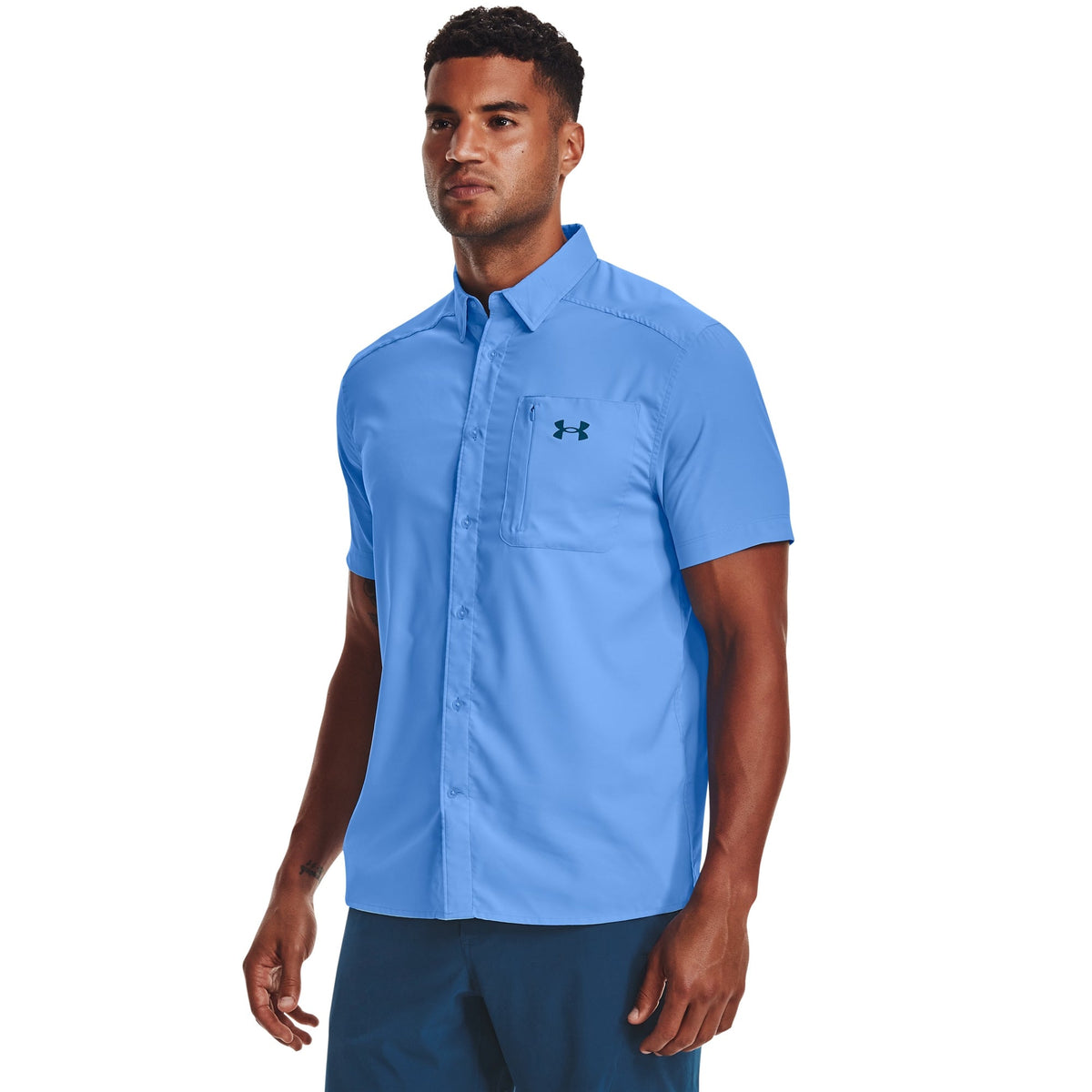 Under Armour Mens UA Drift Tide 2.0 Short Sleeve Shirt - Carolina Blue