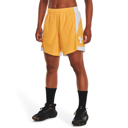 Under Armour Womens UA Basketball Baseline 6" Shorts - Rise/White