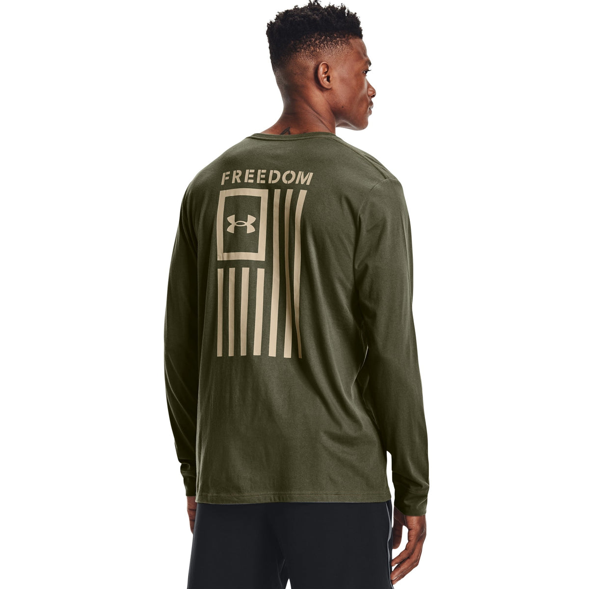 Under Armour Mens UA Freedom Flag T-Shirt Long Sleeve - Green