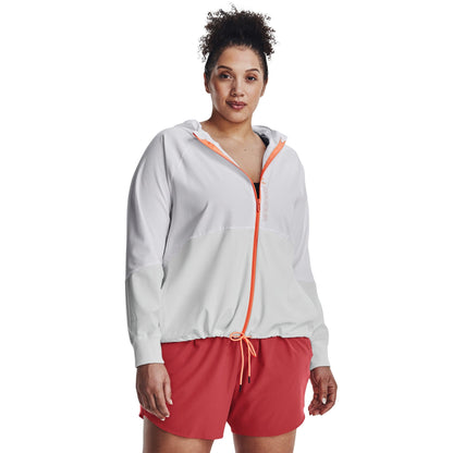 Under Armour Womens UA Woven Waterproof Jacket - White/Gray