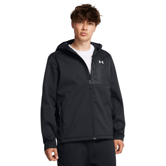 Under Armour Mens UA Shield Hooded Jacket - Black/White