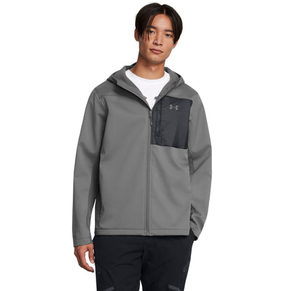 Under Armour Mens UA Shield Hooded Jacket - Castlerock/Coastal