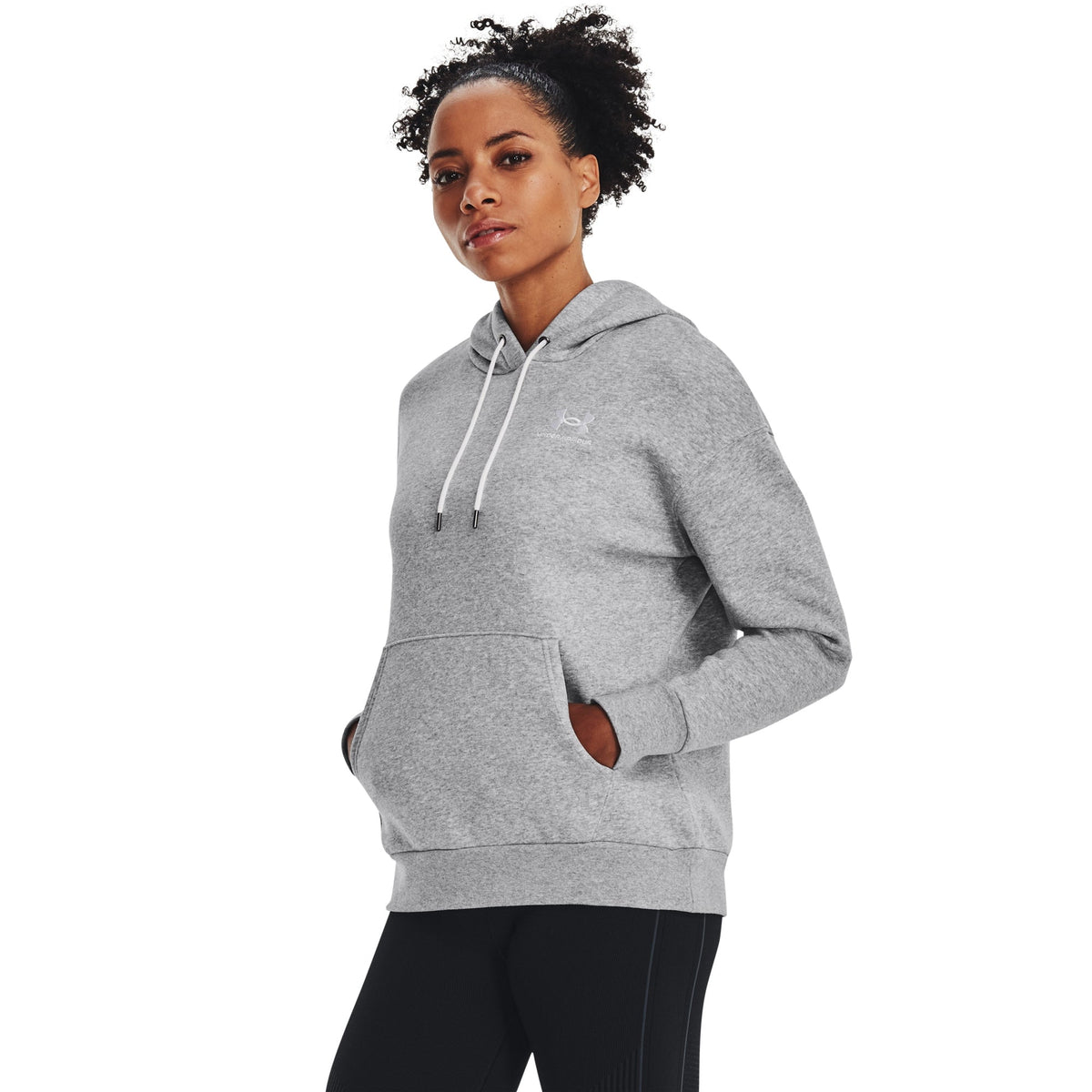 Under Armour Womens UA Essential Fleece Hoodie - Light Grey Heather
