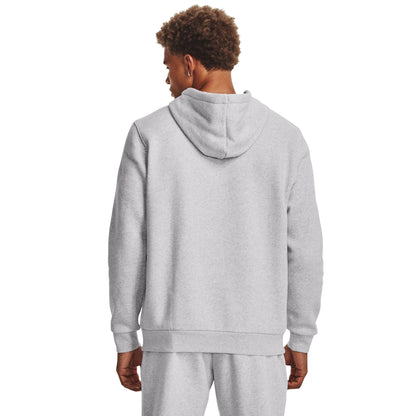 Under Armour Mens UA Icon Fleece Hoodie - Halo Grey/White