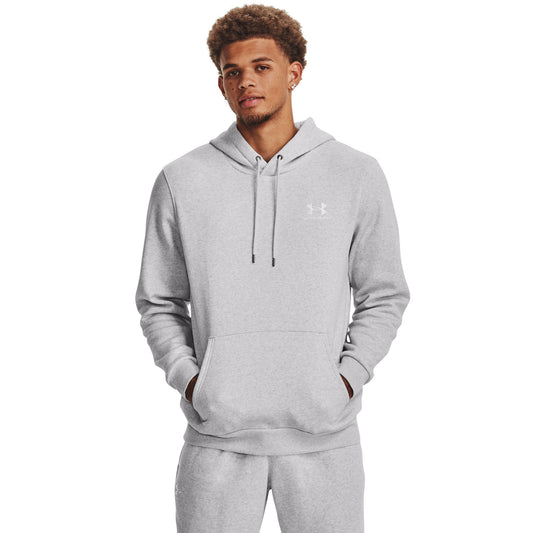 Under Armour Mens UA Icon Fleece Hoodie - Halo Grey/White