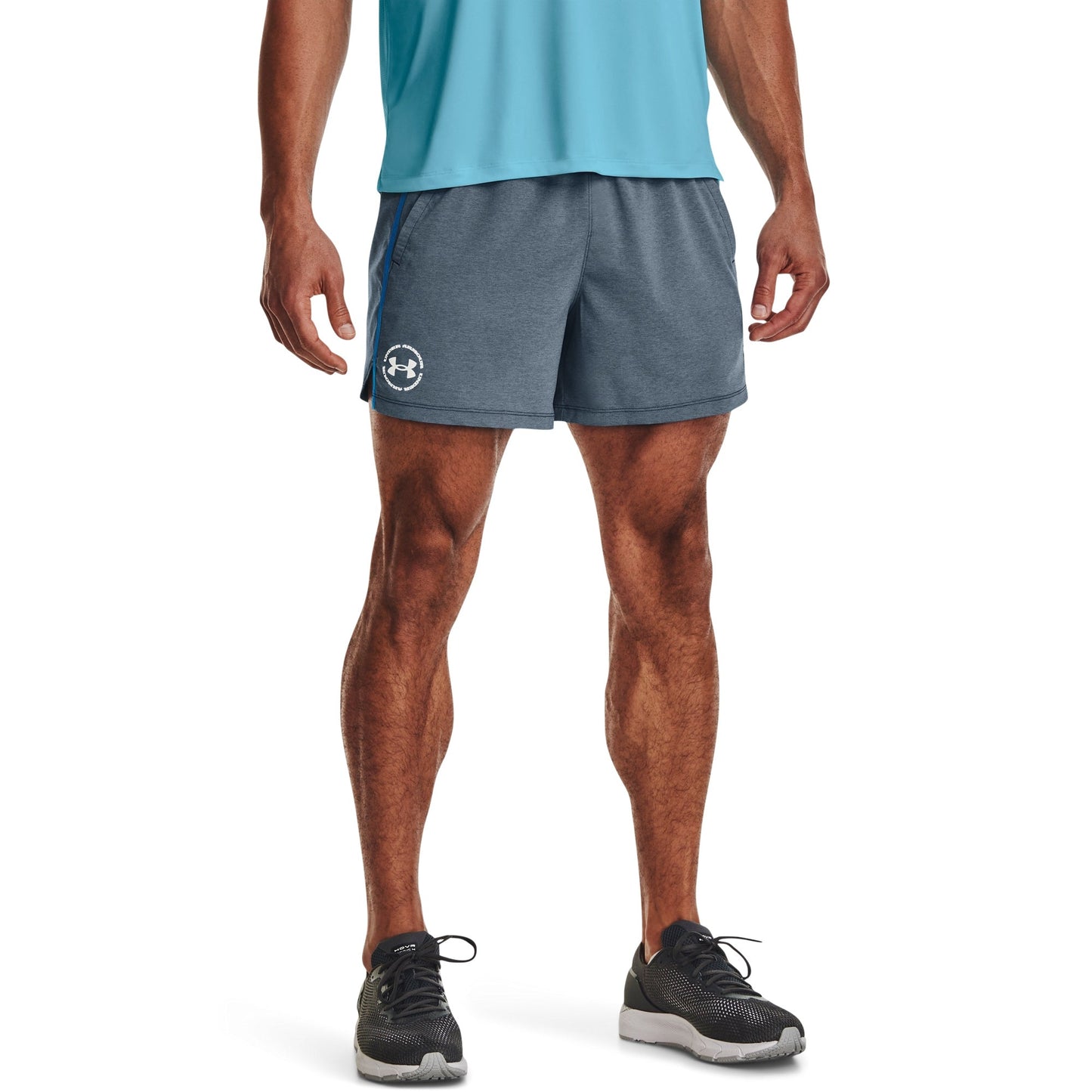 Under Armour Mens UA Run Up The Pace 5" Shorts - Heather Blue/Royal