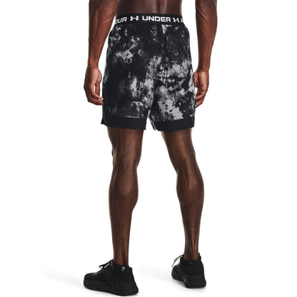 Under Armour Mens UA Vanish Woven 6" Printed Shorts - Black/Gray