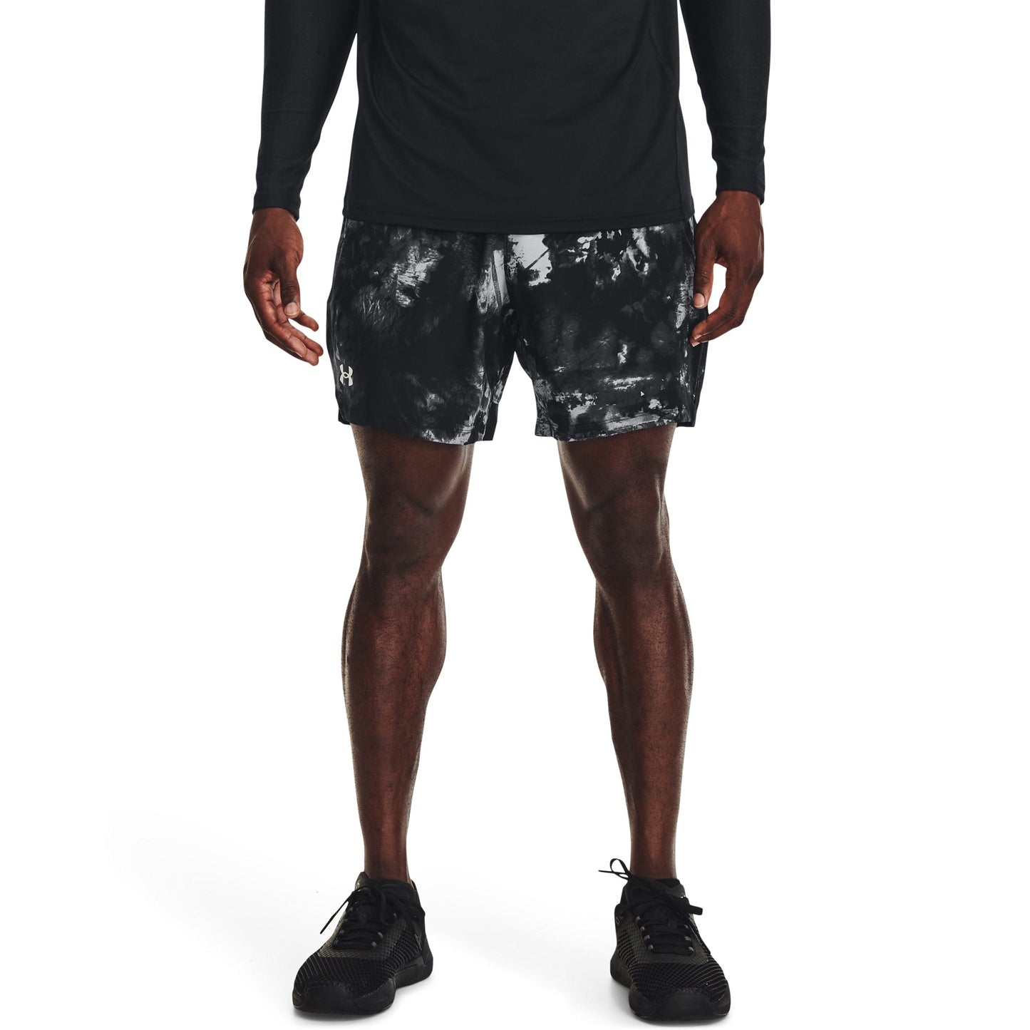 Under Armour Mens UA Vanish Woven 6" Printed Shorts - Black/Gray