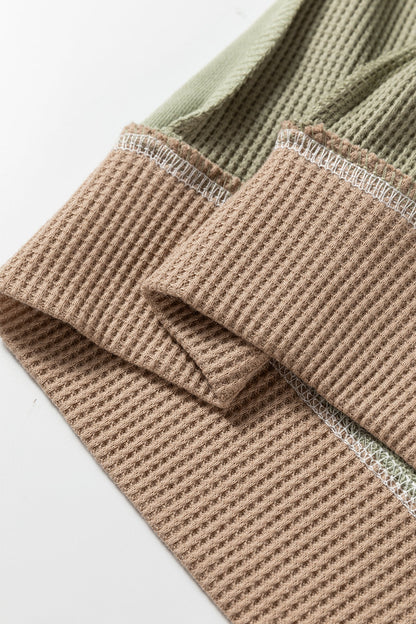 Threaded Pear Maelynn Waffle Patchwork Oversize Sweatshirt