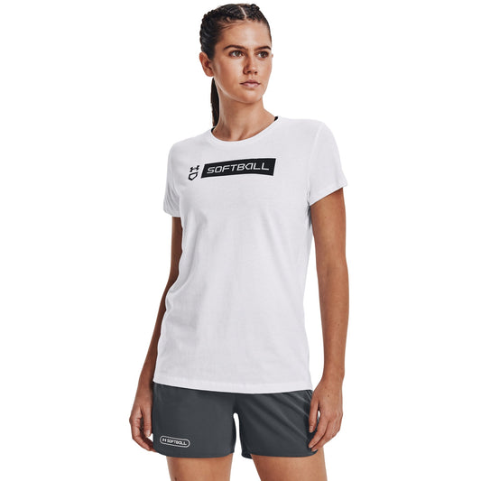 Under Armour Women's Softball Bar T-Shirt - White