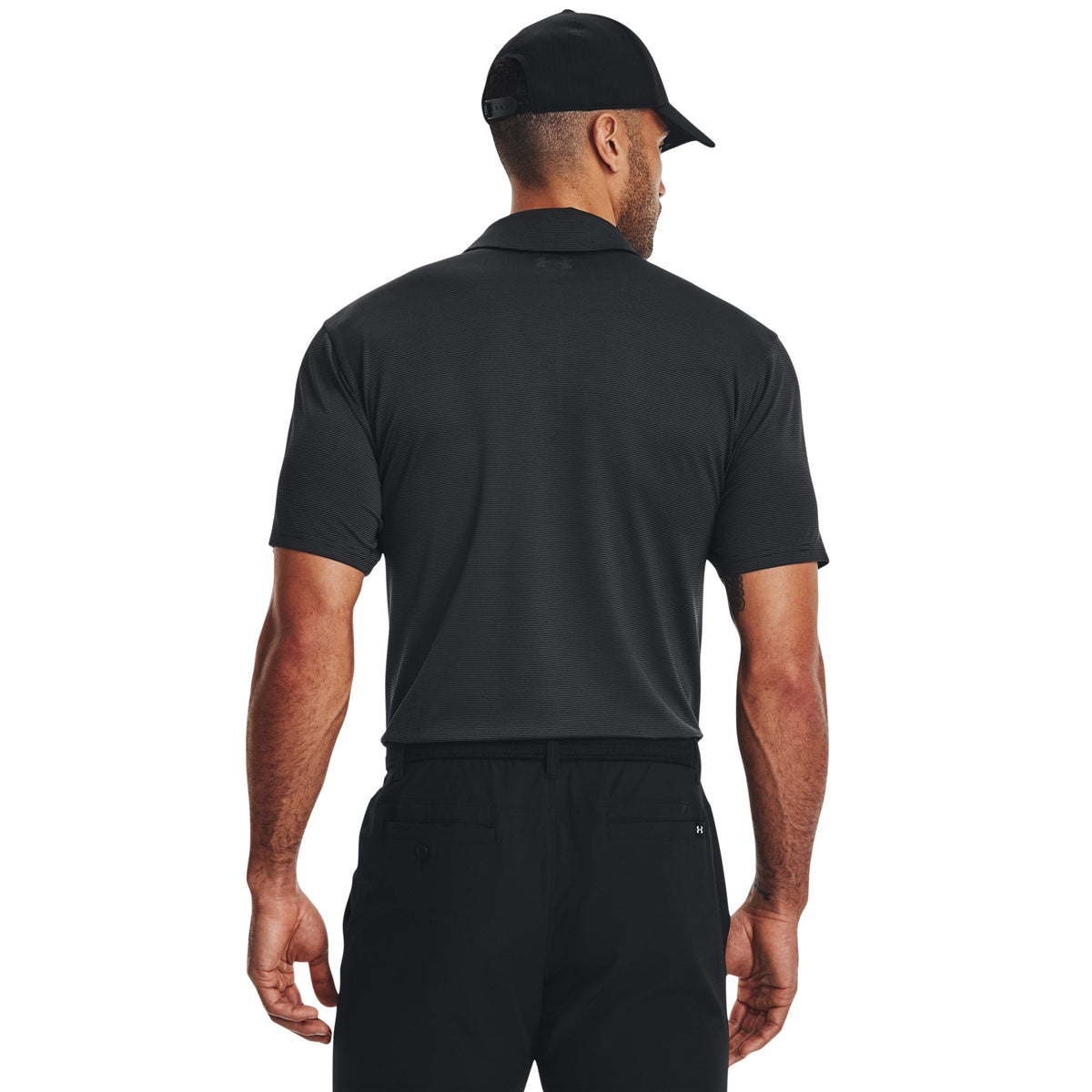 Under Armour Men's Playoff 3.0 Chest Double Stripe Polo Shirt - Black/Pitch Gray