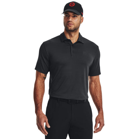 Under Armour Men's Playoff 3.0 Chest Double Stripe Polo Shirt - Black/Pitch Gray