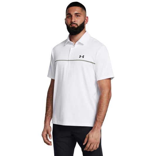 Under Armour Men's Playoff 3.0 Chest Double Stripe Polo Shirt - White