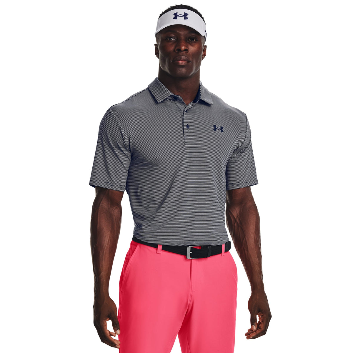Under Armour Men's Playoff 3.0 Chest Double Stripe Polo Shirt - Navy