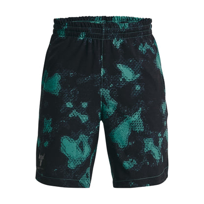 Under Armour Youth Boys' Project Rock Woven Printed Shorts - Coastal Teal/Fade/White