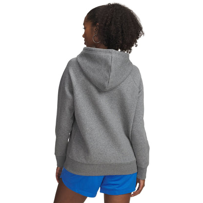 Under Armour Women's Rival Fleece Hoodie - Castlerock Light Heather/White