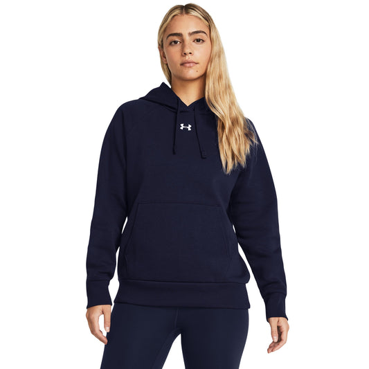 Under Armour Women's Rival Fleece Hoodie - Midnight Navy/White