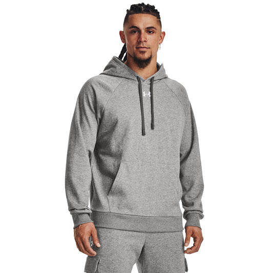 Under Armour Men's Rival Fleece Hooded Sweatshirt - Castlerock/White