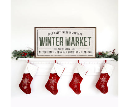 Kendrick Home Winter Market Green White