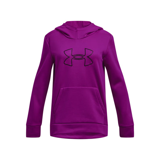 Under Armour Youth Girls' Fleece Base Layer Hoodie - Mystic Magenta/Black