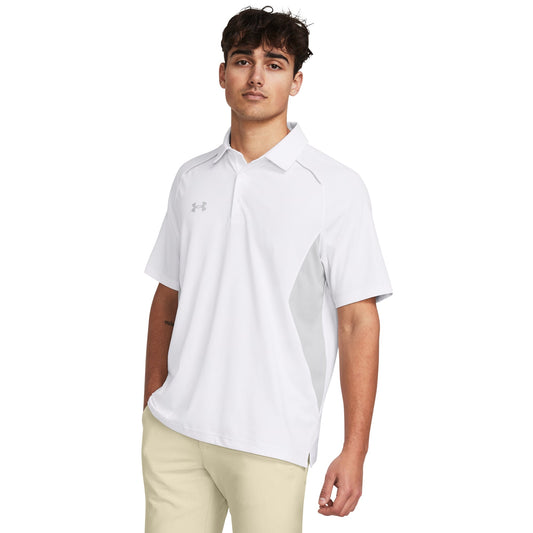 Under Armour Men's Title Polo - White/Mod Grey